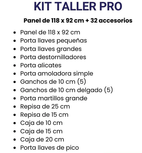 Kit PRO Taller Slotwall (118x92 cm)